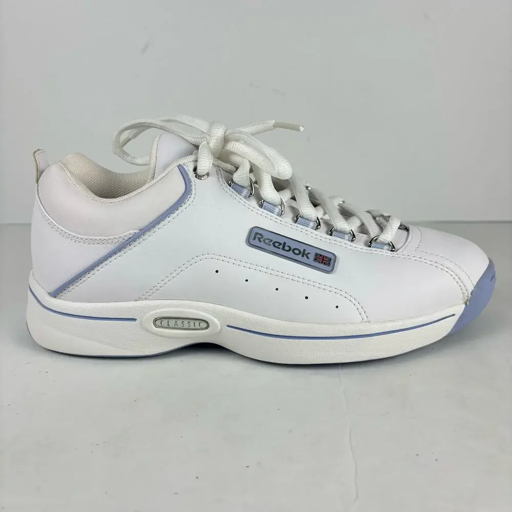 VTG Reebok Classic Californium II white/blue leather sneakers womens 8 Deadstock